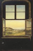Johan Christian Dahl View of Pillnitz Castle from a Window (mk22) oil painting on canvas